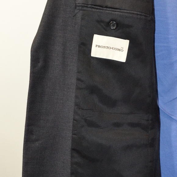 Pronto Uomo 40L Sport Coat Blazer Suit Jacket Gray - Picture 8 of 8